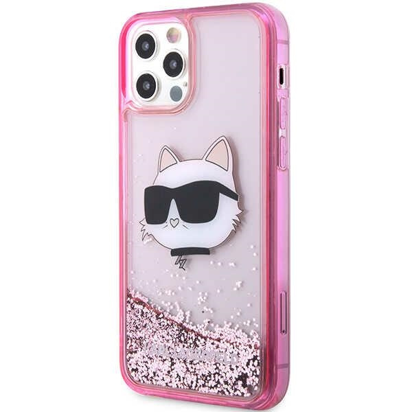 Etui Karl Lagerfeld KLHCP12MLNCHCP iPhone 12/ 12 Pro 6,1" różowy/pink hardcase Glitter Choupette Head Case