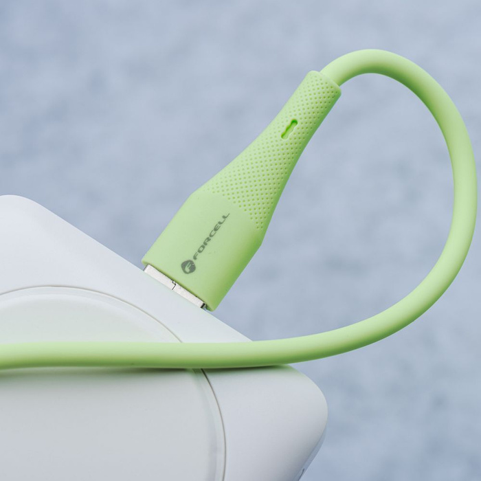 Kabel USB C do USB C Forcell F-Energy QC4.0 PD 5A 100W Silicone 1 m C347 zielony