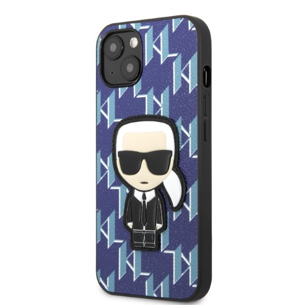 Etui Karl Lagerfeld Klhcp13spmnikbl iPhone 13 Mini 5,4" Hardcase Niebieski/blue Monogram Ikonik Patch Case