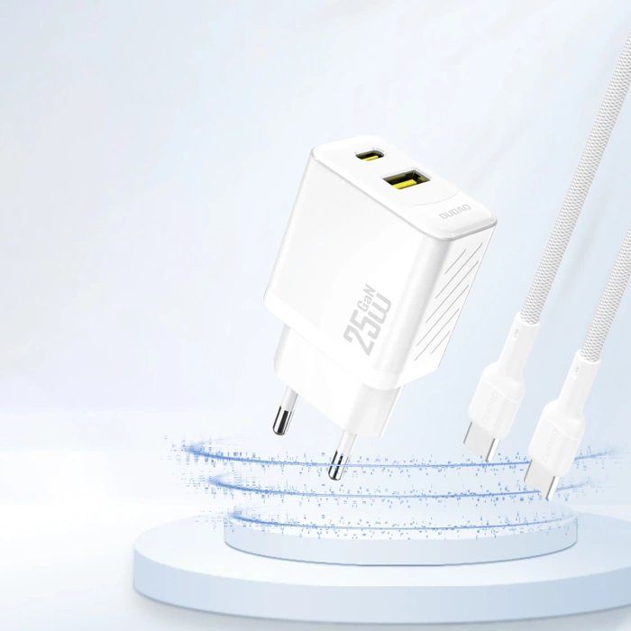 Ładowarka Dudao A26T GaN 25W USB-A, USB-C - biała