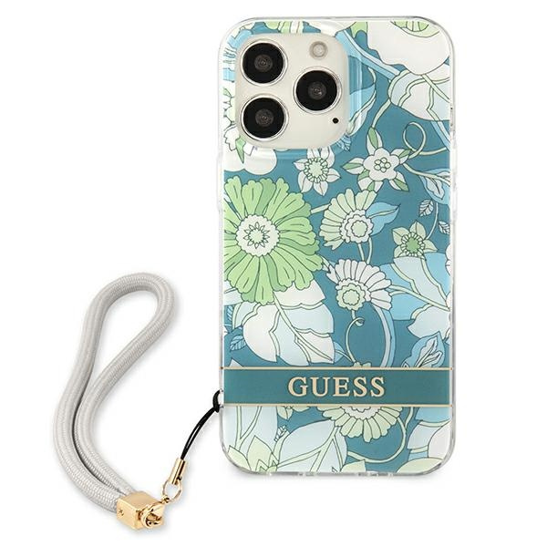 Etui GUESS Apple iPhone 13 Pro Max Flower Strap Zielony Hardcase