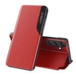 Etui Eco Leather View Case elegancki futerał z klapką i funkcją podstawki na Samsung Galaxy A36 - czerwone