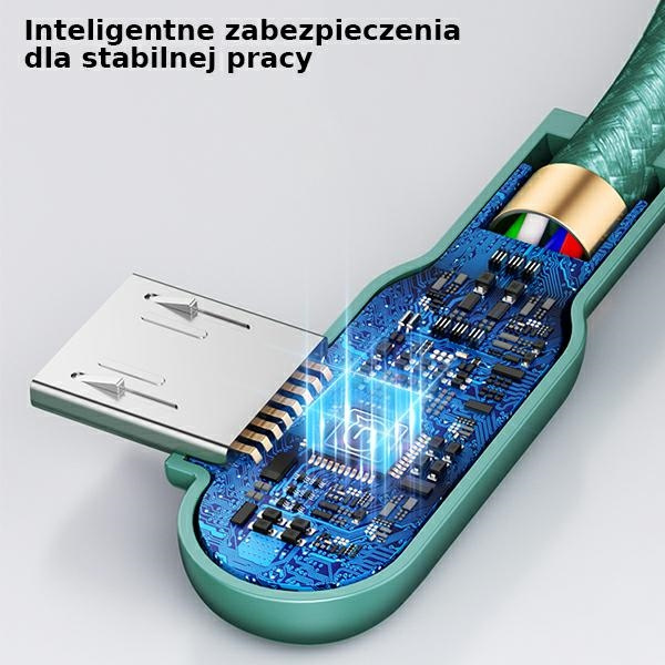 Kabel Kątowy USAMS USB-A MicroUSB U57 1,2m 2A Zielony