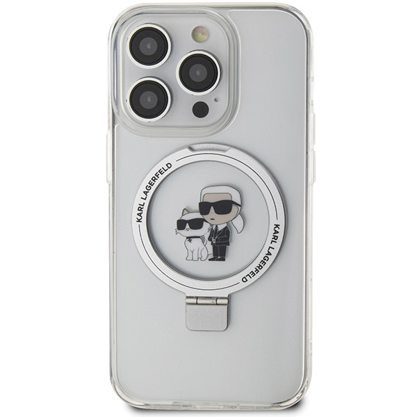 Etui Karl Lagerfeld KLHMP13XHMRSKCH iPhone 13 Pro Max 6.7" biały/white hardcase Ring Stand Karl&Choupettte MagSafe Case