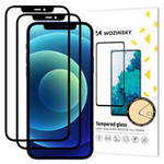 Wozinsky zestaw 2x super wytrzymałe szkło hartowane Full Glue na cały ekran z ramką Case Friendly iPhone 12 Pro / iPhone 12 czarny