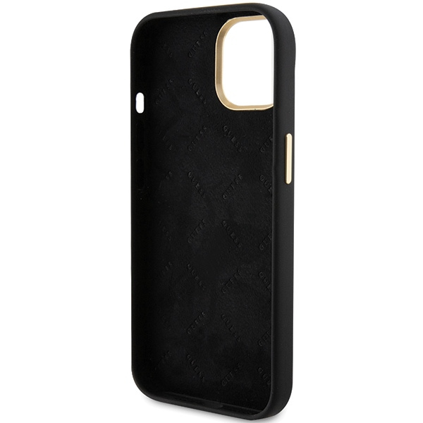Etui Guess GUHCP15SSMBSLK iPhone 15 6.1" czarny/black hardcase Silicone Script Metal Logo & Frame Case