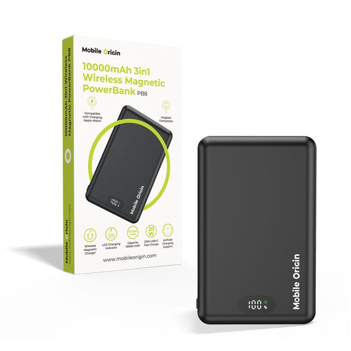 Mobile Origin PowerBank 10000mAh 3in1 Wireless Magnetic PowerBank PB8