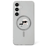 Etui Karl Lagerfeld Button Karl &         Choupette Heads Printed Logo MagSafe do Samsung Galaxy S25 czarny