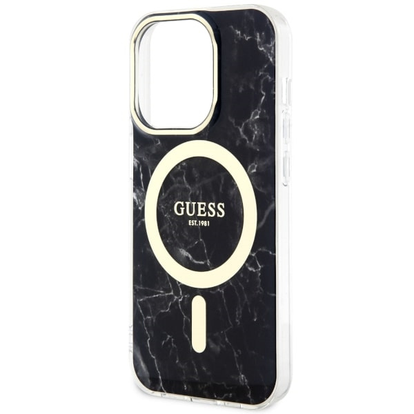 Etui Guess GUHMP14LPCUMAK iPhone 14 Pro 6.1" czarny/black hardcase Marble MagSafe Case