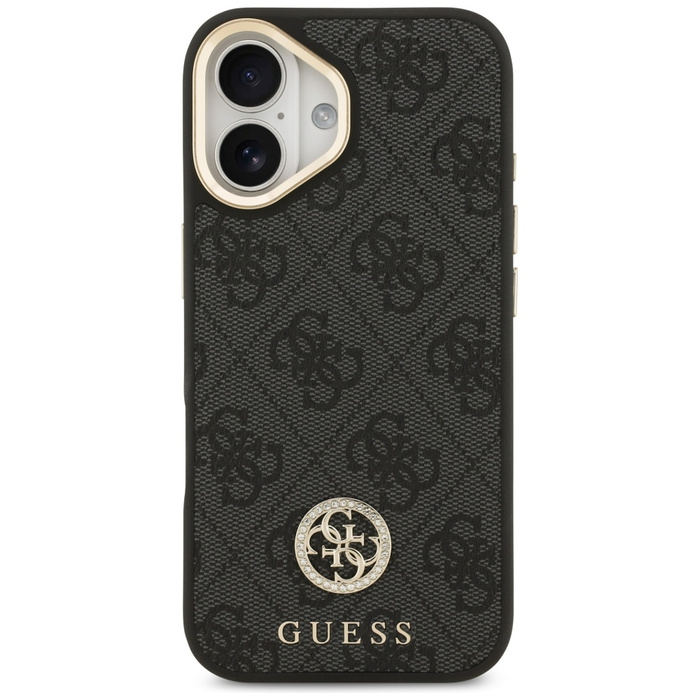 Etui Guess 4G Strass Logo & Big Strap    Metal Buttons MagSafe do iPhone 17 czarny