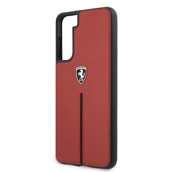 Etui FERRARI Samsung Galaxy S21 G991 Off Track Leather Nylon Stripe FEOSIHCS21SRE Czerwony Hardcase
