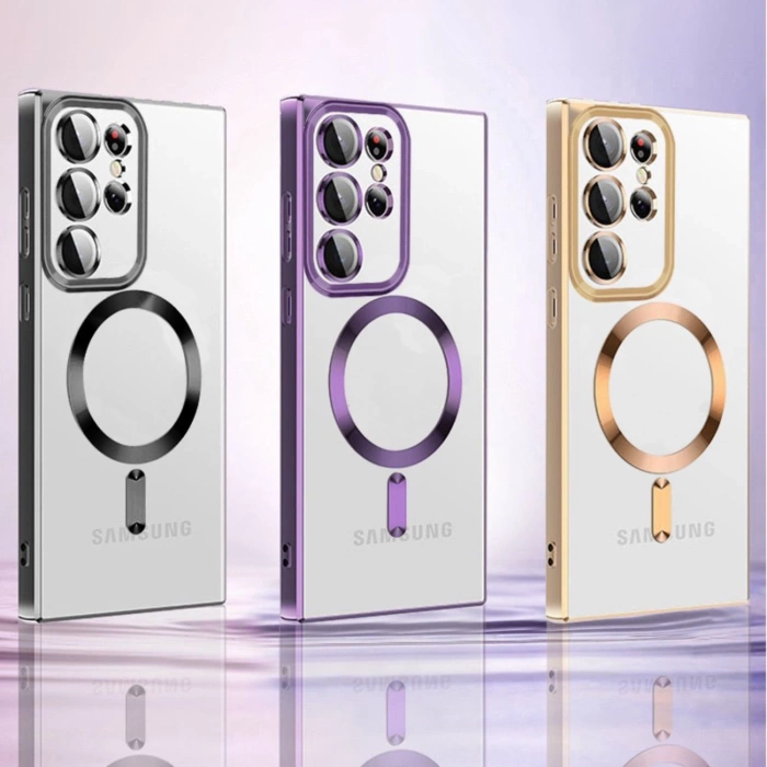 Etui Wozinsky Electroplated Magsafe na Samsung Galaxy S24 FE - niebieskie