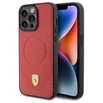 Etui Ferrari FEHMP15LPTER iPhone 15 Pro 6.1" czerwony/red hardcase Carbon Metal Logo MagSafe Case