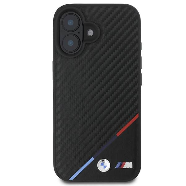 Etui BMW iPhone 16 Plus 6.7" czarny/black hardcase Carbon Tricolor Line MagSafe