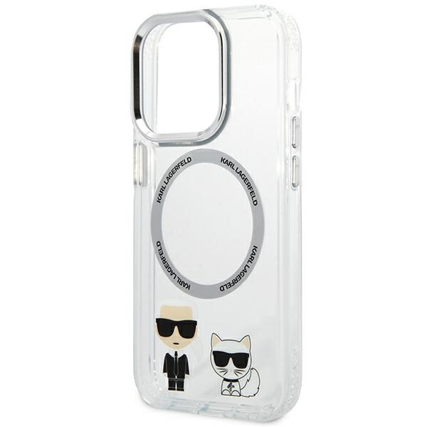 Etui Karl Lagerfeld iPhone 14 Pro 6,1" hardcase przeźroczysty/transparent Karl & Choupette Aluminium Magsafe
