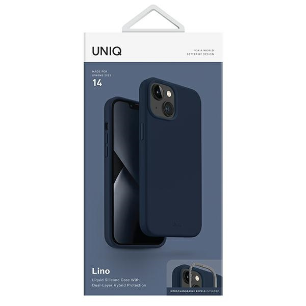 UNIQ etui Lino iPhone 14 6,1" niebieski/marine blue