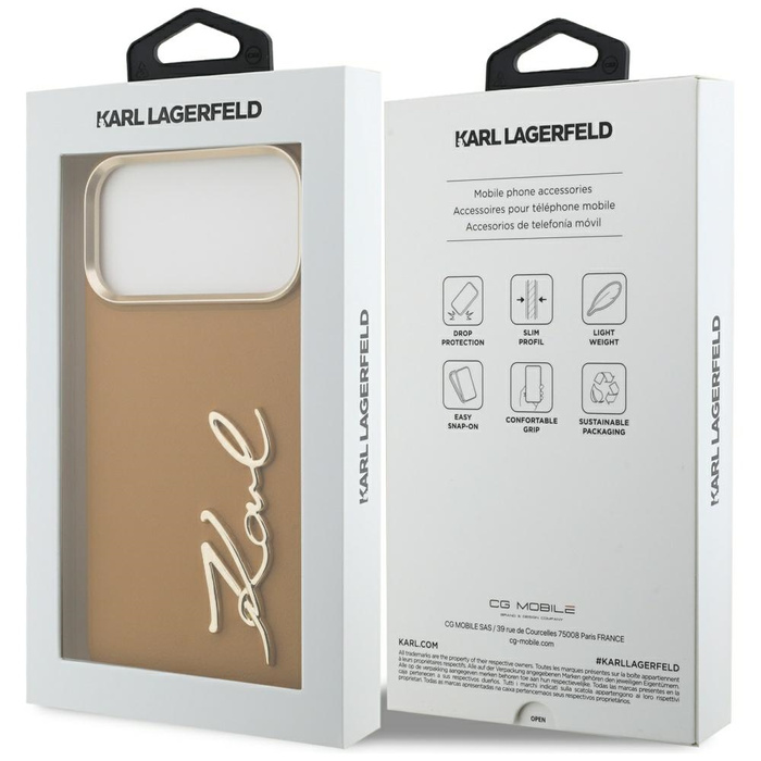 Etui Karl Lagerfeld Karl Script Logo do  iPhone 17 Pro Max brązowy