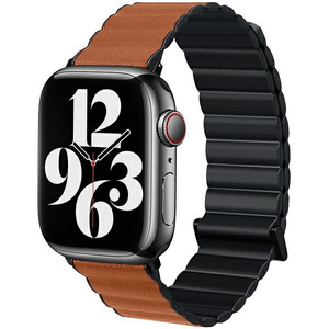 Beline pasek Apple Watch Magnetic Pro42/44/45/49mm czarno/brązowy black/brown box