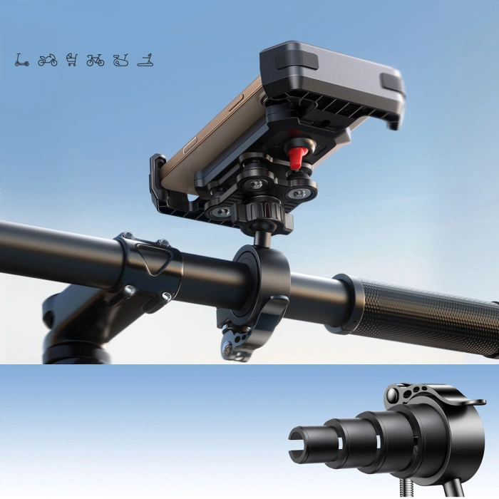 Uchwyt Joyroom JR-ZS428 wstrząsoodporny na kierownicę motocykl rower hulajnoga - czarny