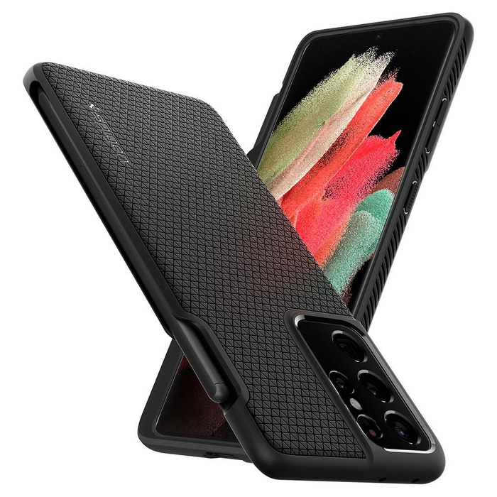 Etui SPIGEN Galaxy S21 Ultra Liquid Air Pen Matte Black Czarne Case