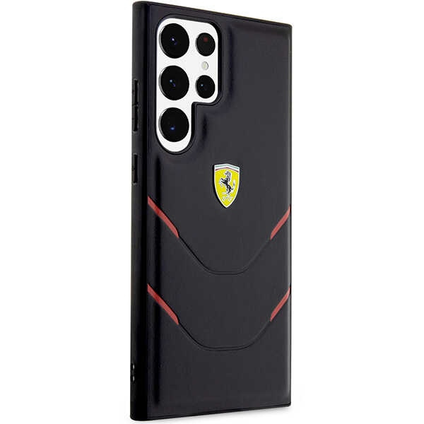 Etui Ferrari FEHCS23LPBAK S23 Ultra S918 czarny/black hardcase Hot Stamp Lines Case