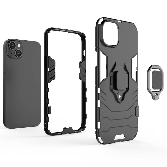 Etui Ring Armor etui do iPhone 14 Pro Max pancerny pokrowiec uchwyt magnetyczny ring czarne Case