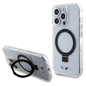Etui BMW BMHMP15XURST iPhone 15 Pro Max 6.7" przeźroczysty/clear hardcase Ring Stand M Collection MagSafe Case
