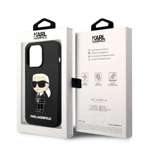 Etui KARL LAGERFELD Apple iPhone 14 Pro Silicone Ikonik Czarny Hardcase