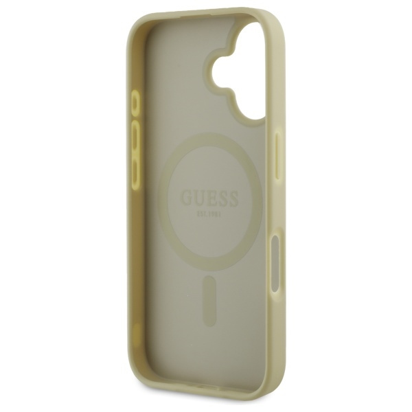 Etui Guess iPhone 16 6,1" złoty/gold HC MagSafe Safiano Peony Classic Logo