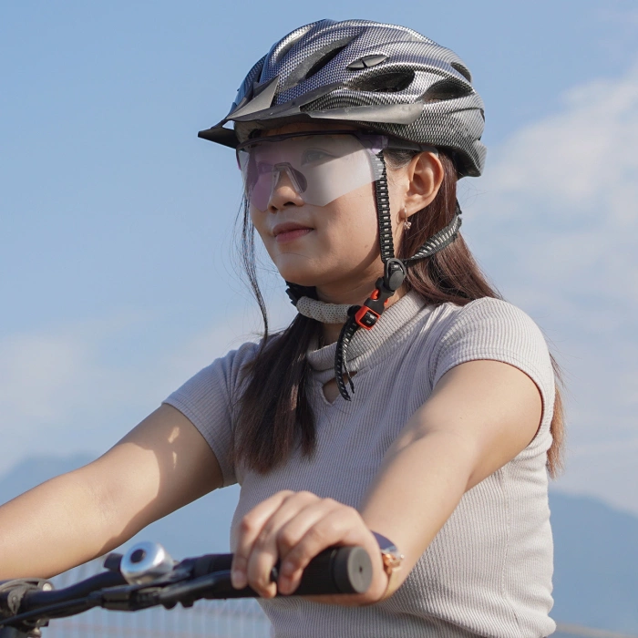 Okulary rowerowe Rockbros polaryzacyjne z ochroną UV i wkładką korekcyjną - szare