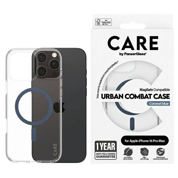 Etui CARE by PanzerGlass Flagship Case iPhone 16 Pro Max 6,9" niebieski/blue MagSafe 1368