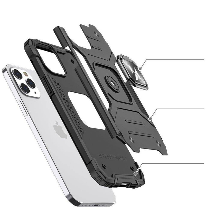Etui Wozinsky Ring Armor etui iPhone 14 Pro pancerny pokrowiec uchwyt magnetyczny ring złote Case