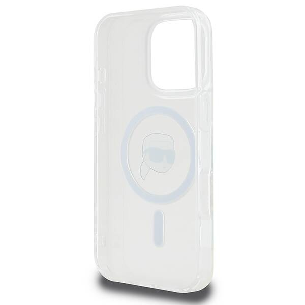 Etui Karl Lagerfeld iPhone 16 Pro Max 6.9" biały/white hardcase IML Metal Karl Head MagSafe
