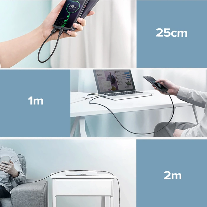 Kabel Ugreen US287 60114 USB-A / USB-C 3A 0.25m - czarny