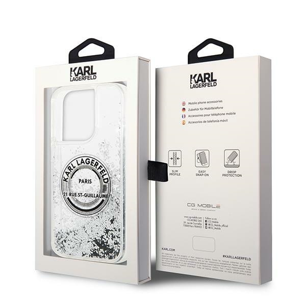 ETUI Karl Lagerfeld iPhone 14 Pro 6,1" srebrny/silver hardcase Liquid Glitter RSG