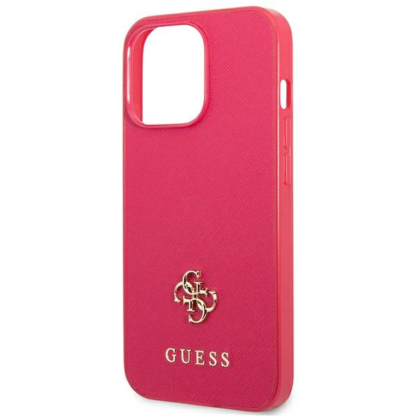 Etui GUESS Apple iPhone 13 13 Pro Saffiano 4G Small Metal Logo Różowy Hardcase