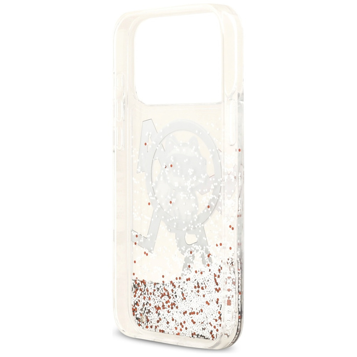 Etui Karl Lagerfeld Liquid Glitter       Choupette Logo MagSafe do iPhone 17 Pro Max przezroczysty