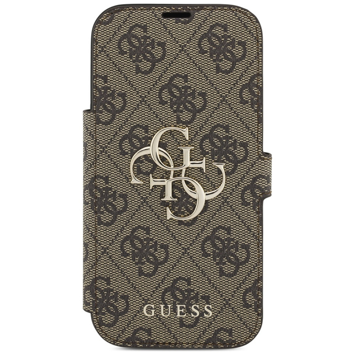 Etui Guess Book 4G Metal Logo do iPhone  17 Pro brązowy
