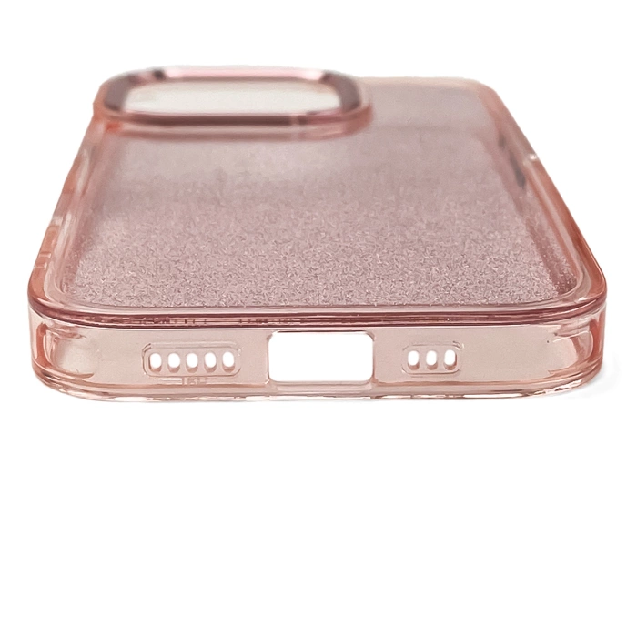 Etui Glitter Case na iPhone 16 Pro - różowe z brokatem