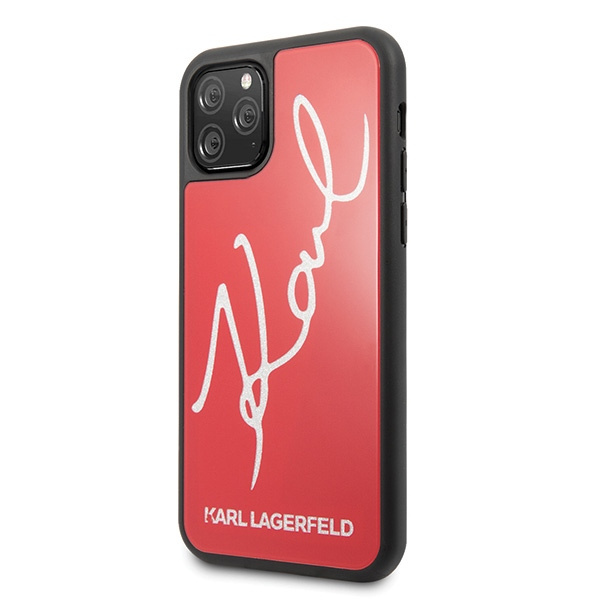 Etui KARL LAGERFELD Apple iPhone 11 Pro Signature Glitter Czerwony Case