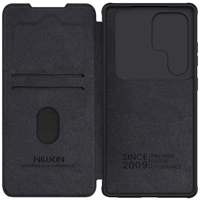 Etui z klapką Nillkin Qin Pro Leather Case Samsung S25 ULTRA, BLACK / CZARNY