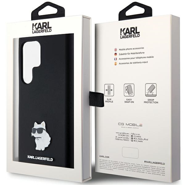 Etui Karl Lagerfeld KLHCS24LSMHCNPK S24 Ultra S928 czarny/black hardcase Silicone Choupette Metal Pin