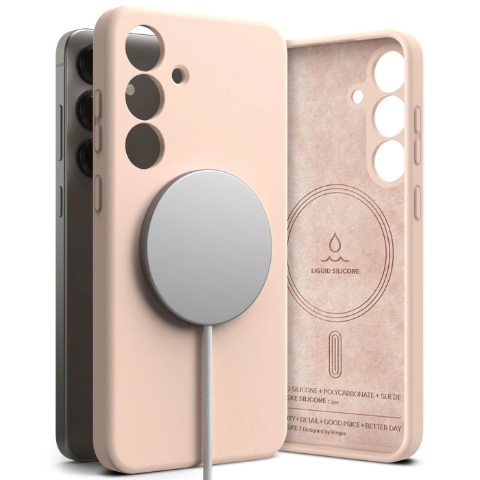 Etui RINGKE SILICONE MAGNETIC MAGSAFE GALAXY S25 PINK SAND