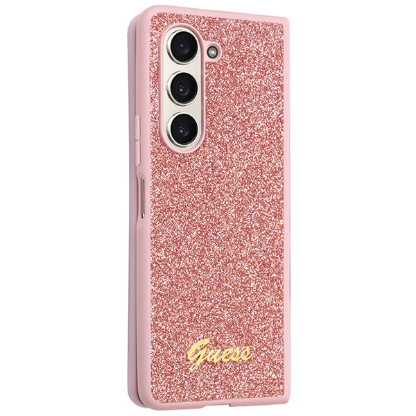 Etui Guess GUHCZFD5HGGSHP F946 Galaxy Z Fold 5 różowy/pink hardcase Glitter Script Case