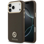 Etui Guess Grained Strass Logo MagSafe   do iPhone 17 Pro Max brązowy