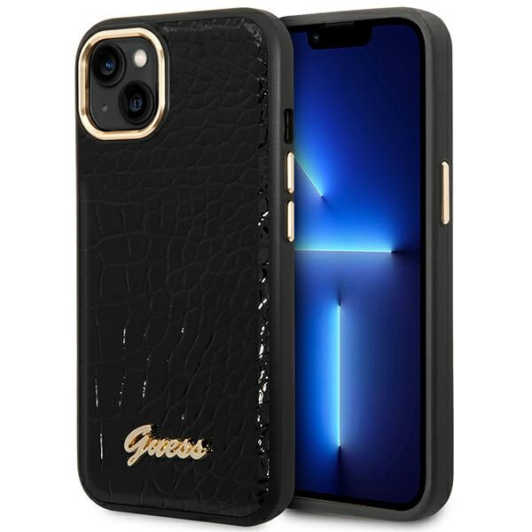 Etui GUESS Apple iPhone 14 Plus Croco Collection Czarny Hardcase