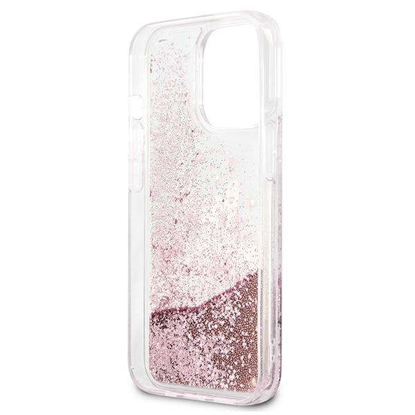 Etui KARL LAGERFELD Apple iPhone 13 Pro Max Peek A Boo Liquid Glitter Różowy Hardcase