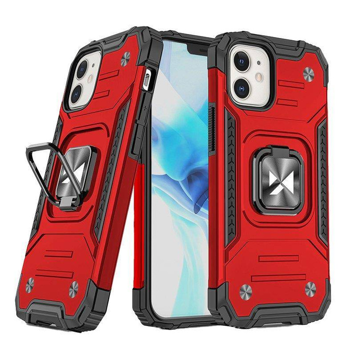 Etui Wozinsky Ring Armor etui iPhone 14 Plus pancerny pokrowiec uchwyt magnetyczny ring czerwone Case