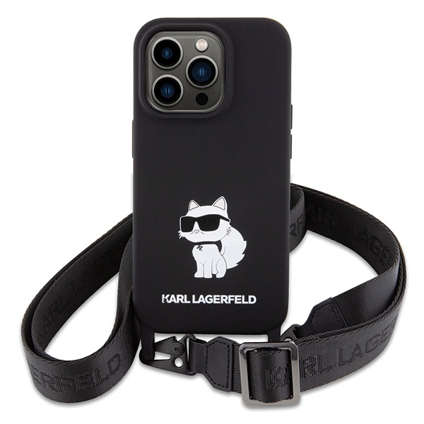 Etui Karl Lagerfeld KLHCP15XSCBSCNK iPhone 15 Pro Max 6.7" hardcase czarny/black Crossbody Silicone Choupette Case