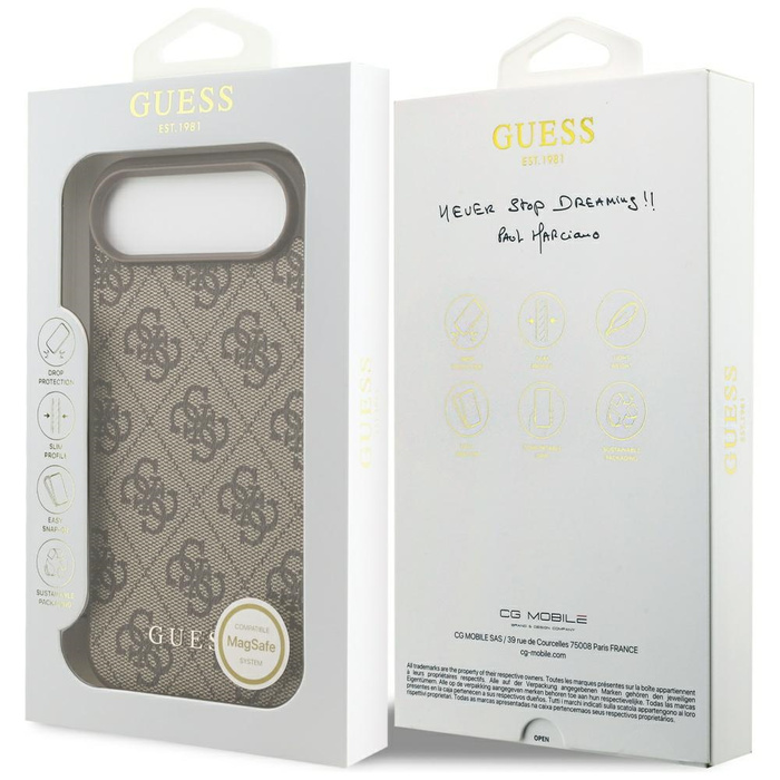 Etui Guess 4G Charms Collection MagSafe  do iPhone Air brązowy
